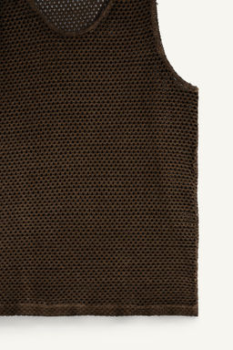 CAMISETA TANK PUNTO CROCHET / Marr?n