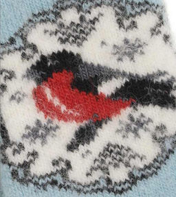 Варежки женские Снегирь в круглом окошке КРУГ 3453-3 - Рассказовские варежки фото 6