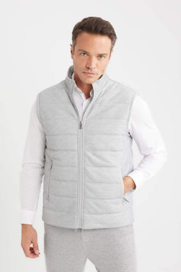 Slim Fit Dar Kesim Dik Yaka Fermuarl? Yelek - Defacto фото 2