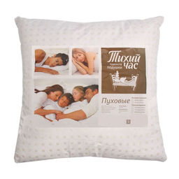 Подушка высокая Тихий Час Пуховые, размер 68×68 см, тик