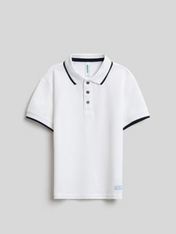 ACOOLA / Сорочка-поло верхняя для мальчиков Ayden белоснежный  фото 3