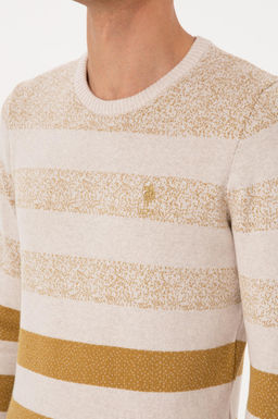 Erkek Regular Fit Bisiklet Yaka Hardal Kazak - U.s. polo assn фото 7