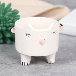 Кашпо 7х7х7,5 см Животные / WN30 /уп 120/ белое - Галеонтрейд фото 3