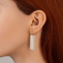 Серьги металл Цепи сборка, цвет серебряно-золотой, 2 см