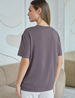 Футболка с принтом свободная из премиального 100% хлопка