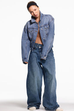 TRF MID-WAIST CROSSOVER BAGGY JEANS