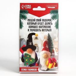 Валяние из шерсти на новый год. Игрушка своими руками Гномик с подарком, новогодний набор для творчества