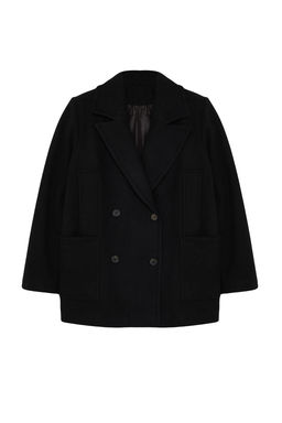 Siyah Cep Detayl? Yumusak Dokulu Regular K?sa Kaban TWOAW25KB00007