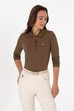 Kad_n Haki Basic Polo Yaka Sweatsh_rt Sepette S_rpriz _ndirim - U.s. polo assn фото 10