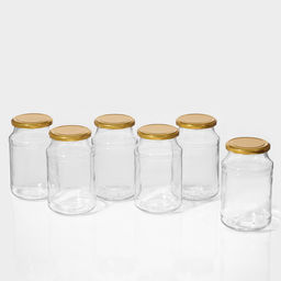Набор стеклянных банок с крышкой для консервации, ТО-82 мм, 0,9 л, 6 шт