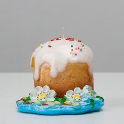 Свеча декоративная Пасхальный кулич на подставке, 11?9 см, 270 г