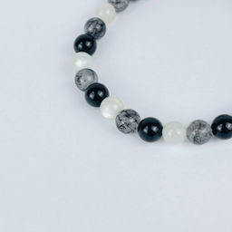 Браслет из Турмалина, Лунного камня и Кварца - Радуга самоцветов фото 3