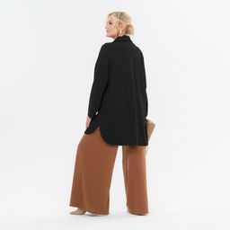 Кардиган из трикотажного джерси, с воротником "шаль", цвет черный