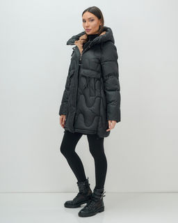 Куртка зимняя женская с капюшоном модная черного цвета 7653Ch - Visdeer фото 17