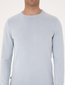 A__k Mavi Slim Fit Bisiklet Yaka Basic Triko Kazak - Pierre cardin фото 6