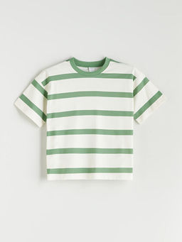 Bisiklet Yaka ?izgili Erkek ?ocuk Ti??rt