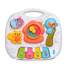 Столик развивающий "Веселые часики" свет, звук, в коробке