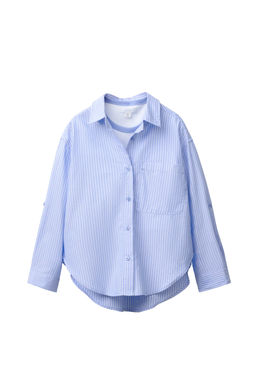 PACK CAMISA RAYAS CON CAMISETA RIB CUELLO CONTRASTE / Azul