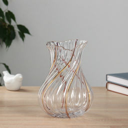 Ваза «Милагрос», витая, 20×13 см, стекло, прозрачная