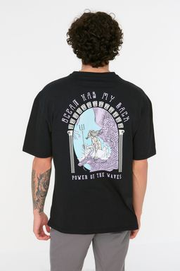 TRENDYOL MAN Lacivert Oversize/Genis Kesim K?sa Kollu Sanat Bask?l? 100% Pamuklu T-Shirt TMNSS21TS3559 - Trendyolmilla фото 11
