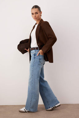 Mavi Yuksek Bel Comfort Esnek Wide Leg/Genis Paca Jeans TWOAW26JE00272 - Trendyolmilla фото 2