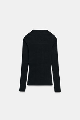 CAMISETA RIB MANGA LARGA / Negro - Zara фото 7