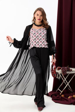 Костюм NIKVA н949-1 чёрный+ромбы бургунди фото 7