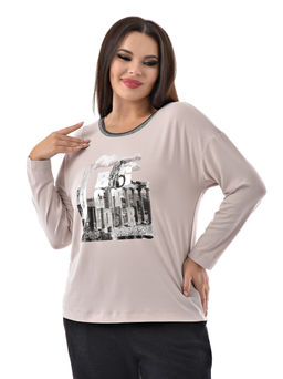 Лонгслив с принтом трикотаж пенье - А+б коллекция фото 24