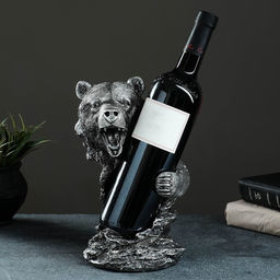Подставка для бутылки «Медведь», 25×14×15 см, сталь