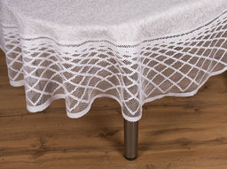 Д228АБб СКАТЕРТЬ ДЕКОРАТИВНАЯ бел.с яр-серым d1.55 м