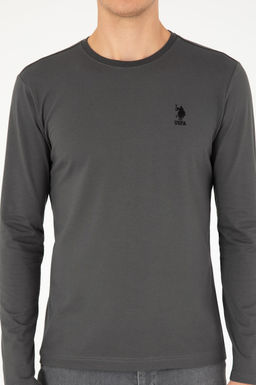 Мужской базовый свитшот антрацитового цвета - U.s. polo assn фото 6