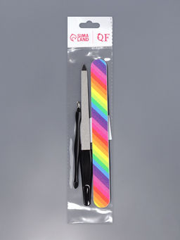 Цена за 2 шт. Набор маникюрный, 3 предмета, чёрный, разноцветный