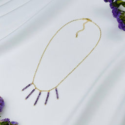 Колье на цепочке из Аметиста 45 см +