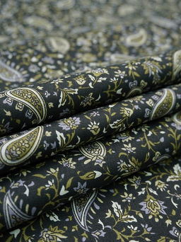 Импорт. хлопок Восточный бутон цв.черный, ш.1.5м, хлопок-100%, 100гр/м.кв - Купава фото 3