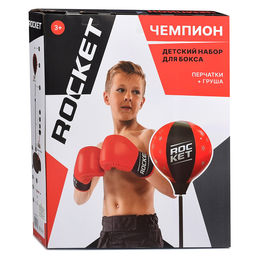 Игровой набор "Бокс- Чемпион" стойка 90-120см+перчатки