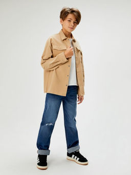 ACOOLA / Сорочка верхняя детская для мальчиков Jump бежевый  фото 2