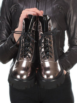 01-C1101-2 GOLD Ботинки женские (натуральная кожа, байка) - Фабричный китай фото 3