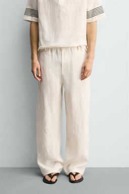 PANTAL?N RELAXED FIT 100% LINO / Crudo