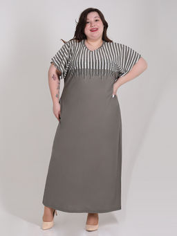 Платье летнее длинное больших размеров со стразами - Almond фото 2