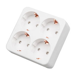 S-GES4-16S WHITE Разветвитель сетевой, с/з. 4 гнезда. 16А, 3500Вт. Белый. ТМ Uniel
