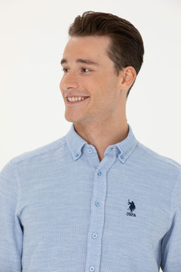 Мужская синяя рубашка с длинным рукавом - U.s. polo assn фото 9