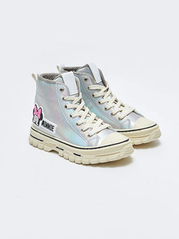 Minnie Mouse Lisansl? Ba?c?k ve Fermuarl? K?z ?ocuk Bot