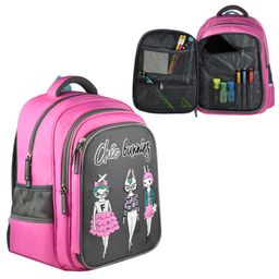 Рюкзак школьный арт.59308/ 16 ЗАЙКИ ФЕШН (29х38.5х13.5 см, полиэстер, высокая печать, 2 отделение (-