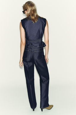 Z1975 DENIM WAISTCOAT WITH BELT - Zara фото 5