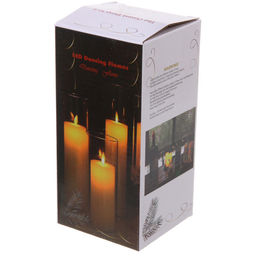 Цена за 4 шт. Сувенир с подсветкой "Свеча - Ночной огонь" 7,5*15 см (работает от батареек 3 ААА)