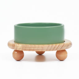 Миска керамическая на подставке 450 мл 135 см, серозеленая - Пижон фото 4