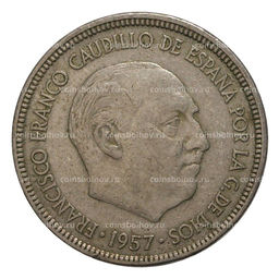 Монета 5 песет 1957 (64) года