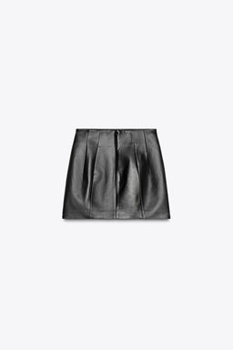 ZW COLLECTION LIMITED EDITION 100% LEATHER SHORT SKIRT - Zara фото 13