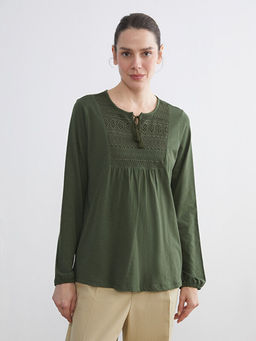 Ba?lamal? Yaka Nak??l? Bluz