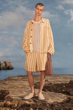 LIMITED EDITION STRIPED LINEN BERMUDA SHORTS - Zara фото 8